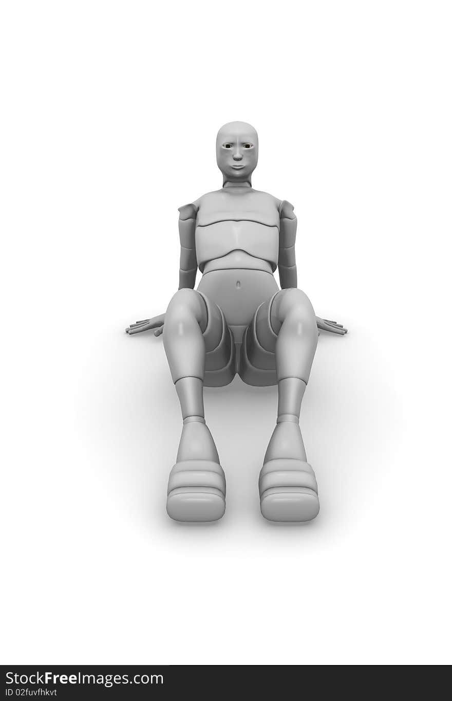 Seated female android