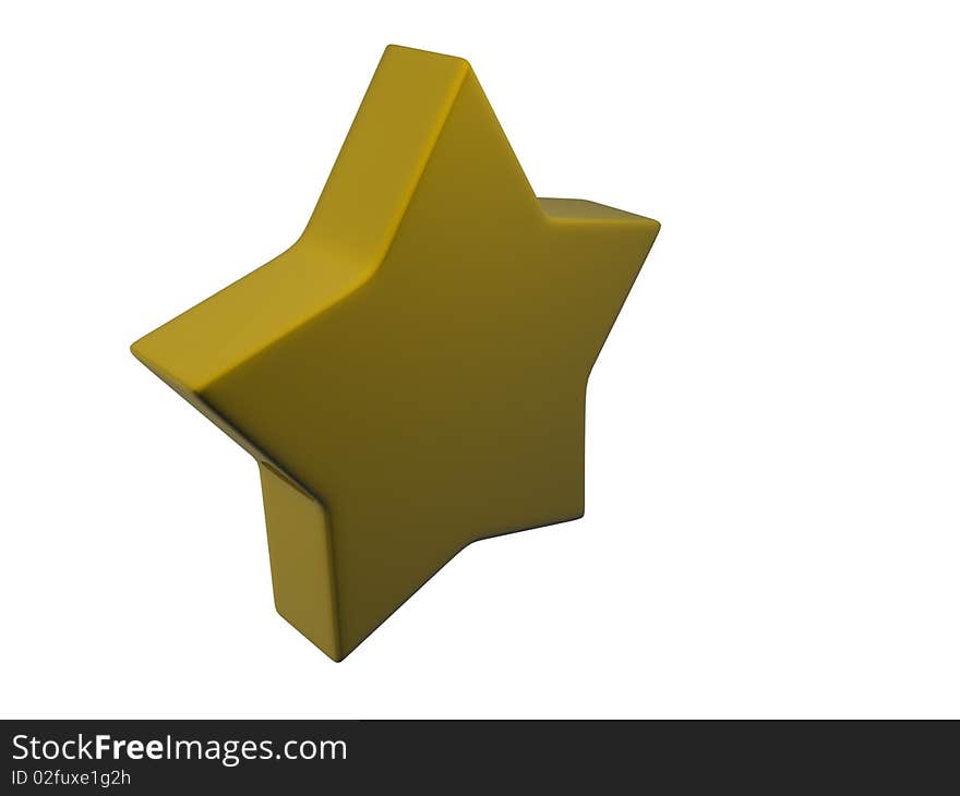 3d illustration of a star on white background isolated