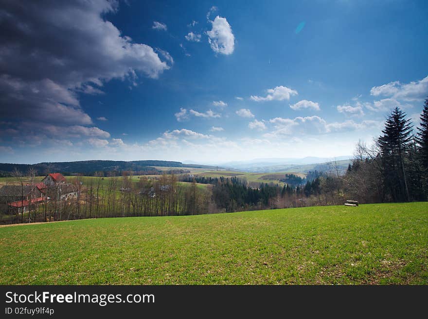 Polish mountain in spring