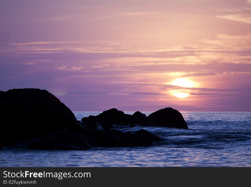 Thailand, sunset in andaman sea