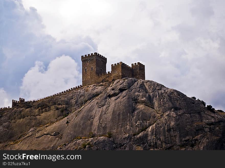 The Genoa fortress - sight on peninsula Crimea. Sudak, Crimea, Ukraine