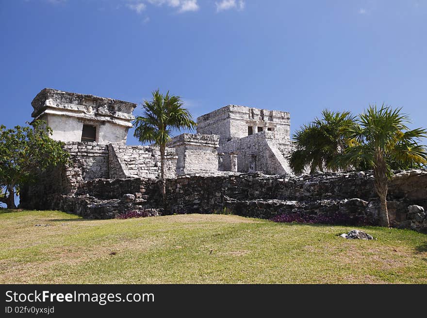 Ancient temple of Tulum, Mexico.  Mayan ruins.