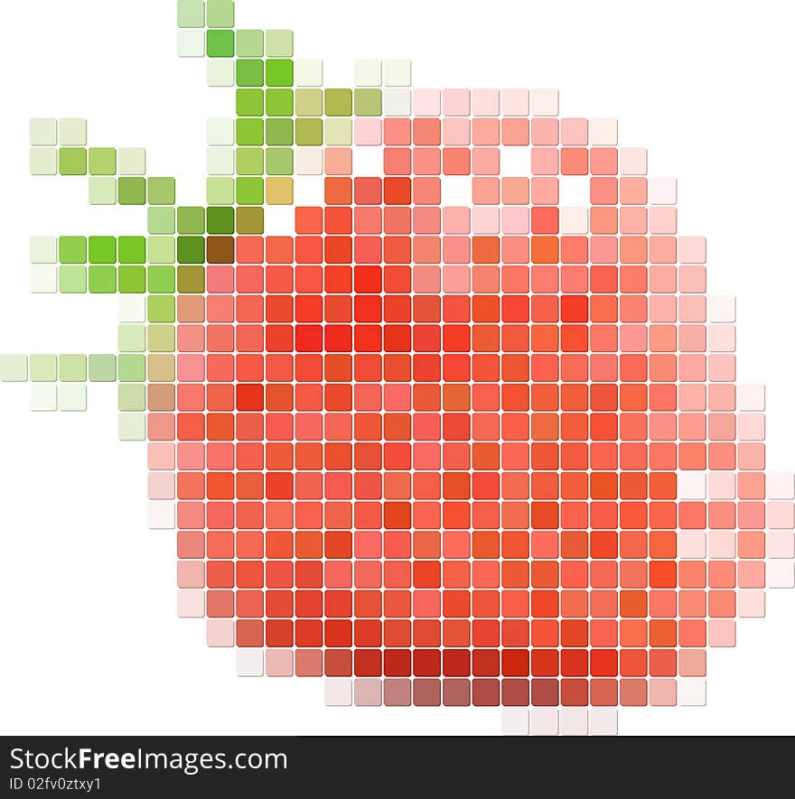 Strawberry. Illustration made from small tiles. Strawberry. Illustration made from small tiles.