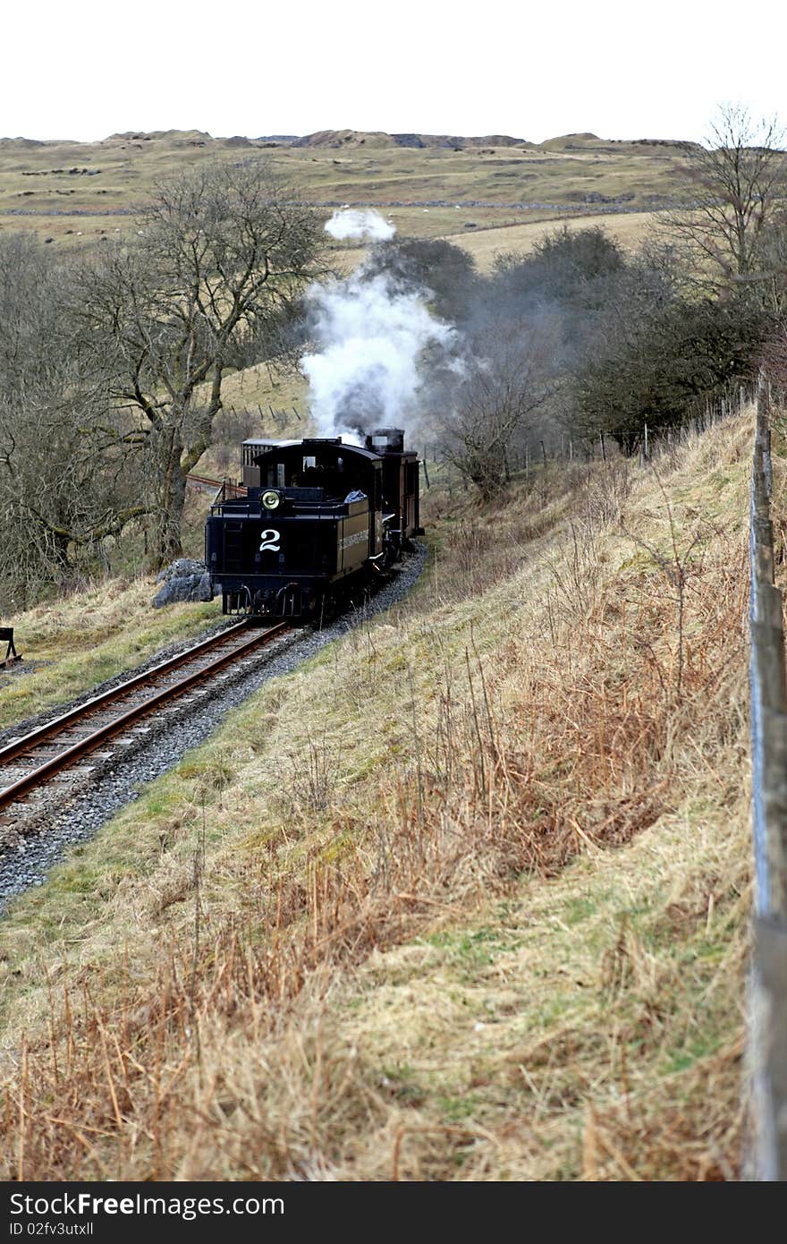 A steam train in the day