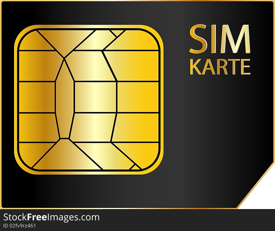 Illustration of a black Sim Card