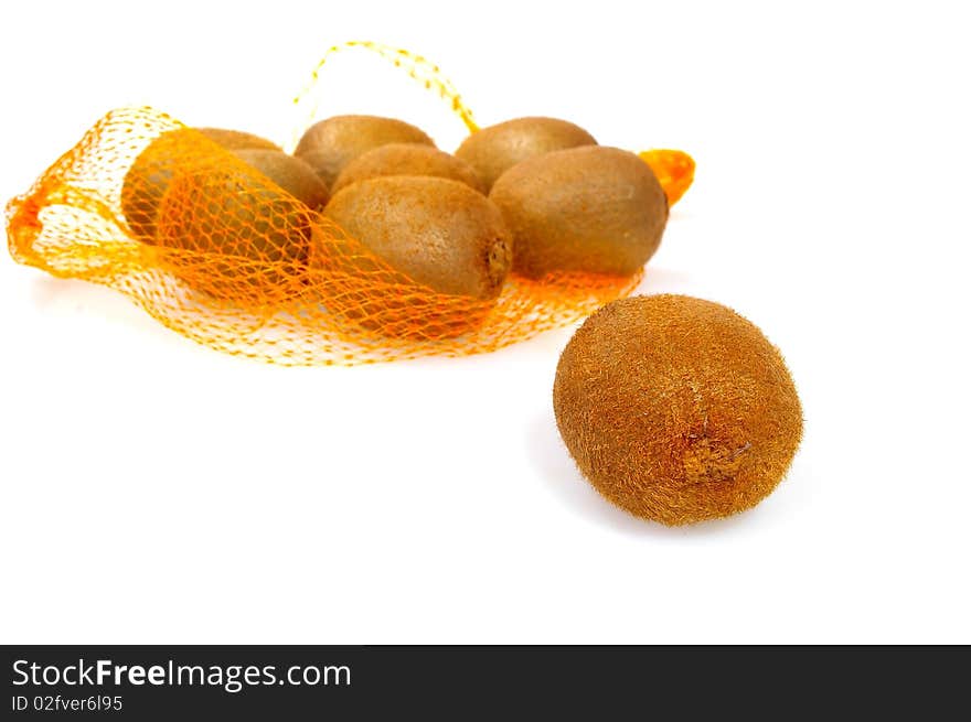 Brown Kiwi fruit isolated on white background