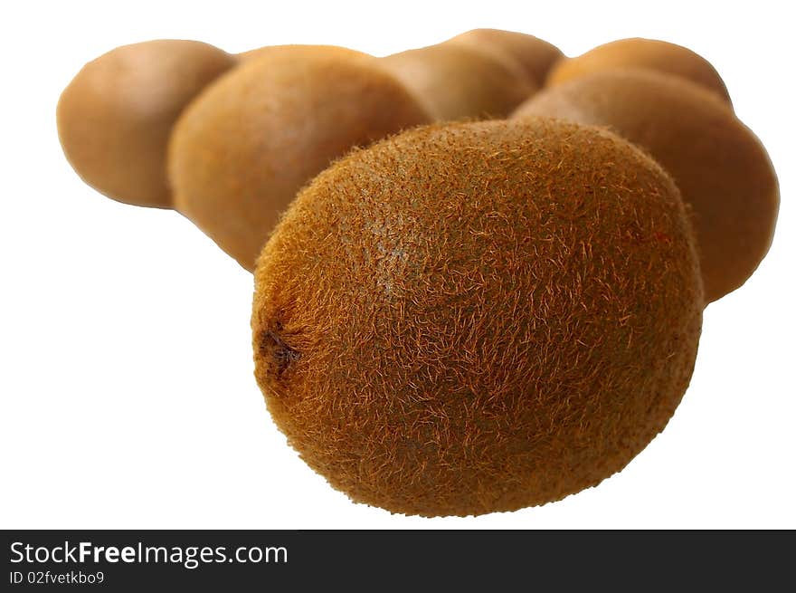 Brown Kiwi fruit isolated