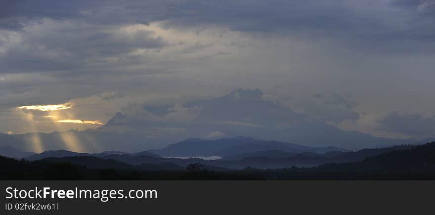 Heaven Light Beside Mount Kinabalu