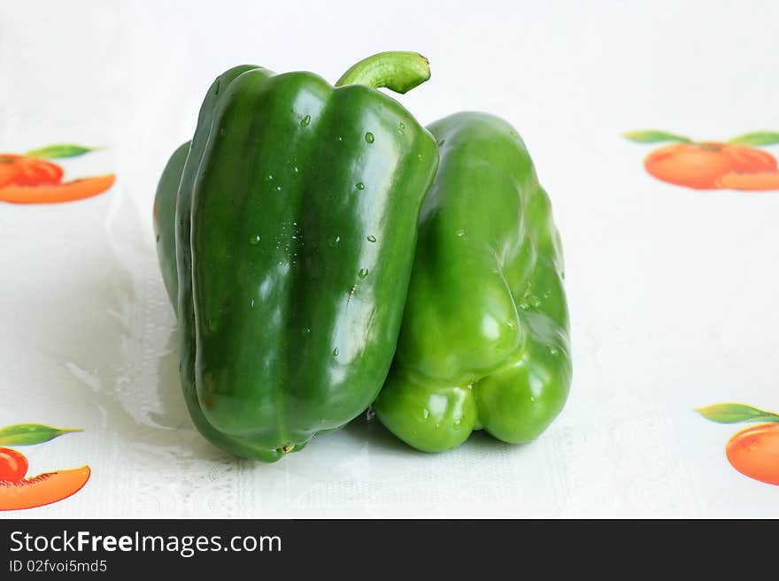 Close-up photo of green peppers