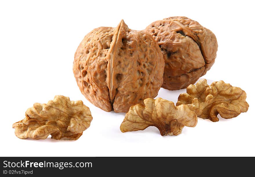 The Walnuts on white background