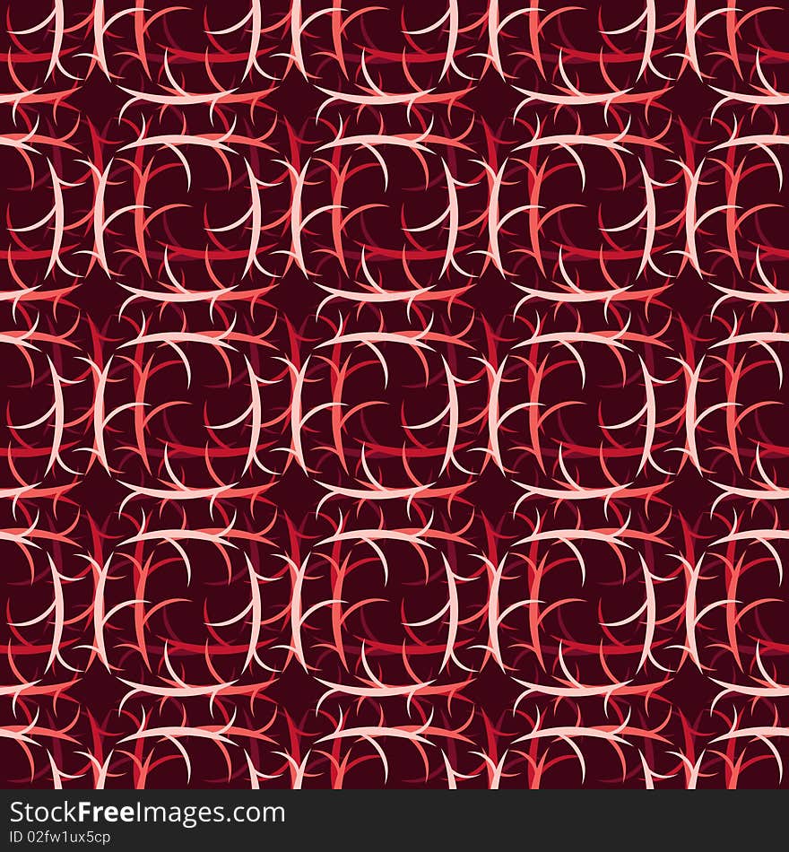 Seamless red abstract swirl ornament pattern. Seamless red abstract swirl ornament pattern