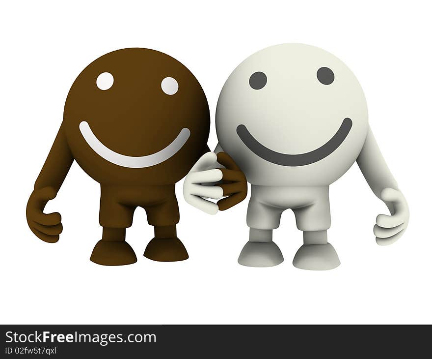 Two Smileys Holding Hands