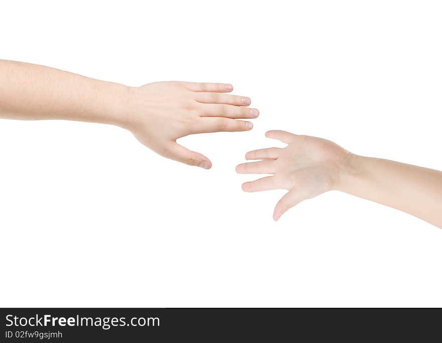 Hands isolated on white background