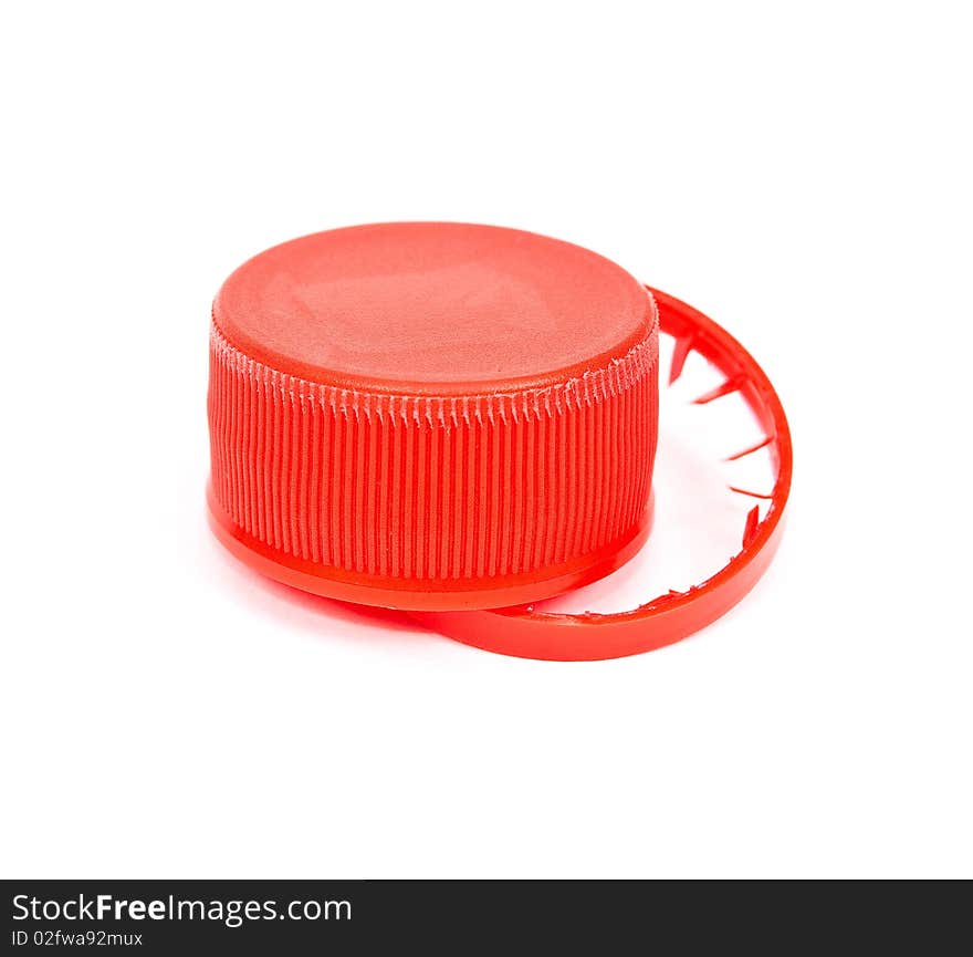 Red stopper isolated on white