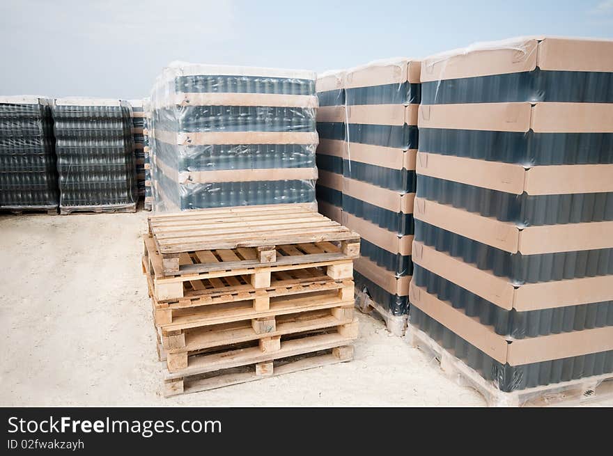 Warehouse of empty bottles.