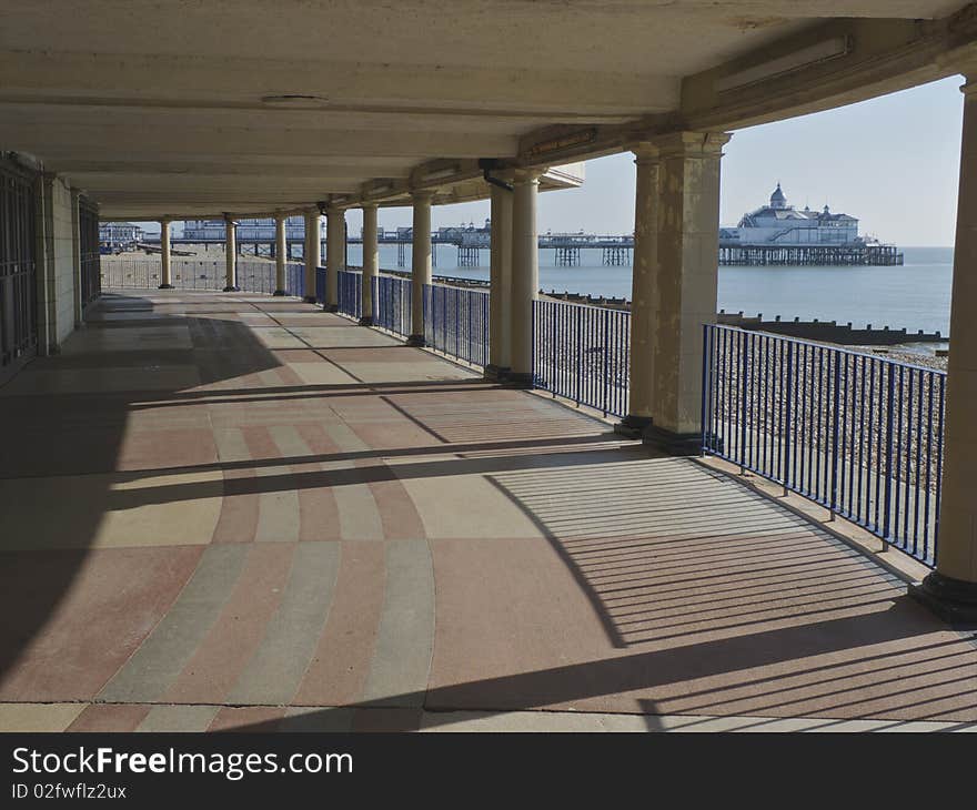 Eastbourne seafront, pier and bandstand walk