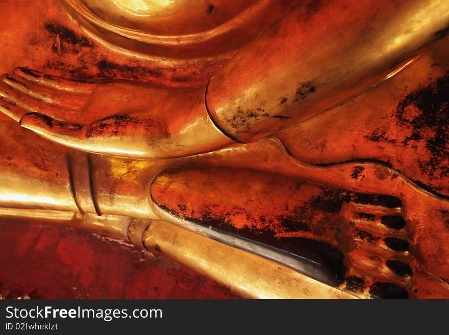 Buddha statue in sit cross-legged, Wat Pho , Thailand.