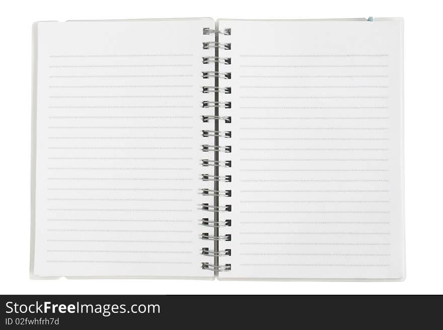 Notebook on a white background