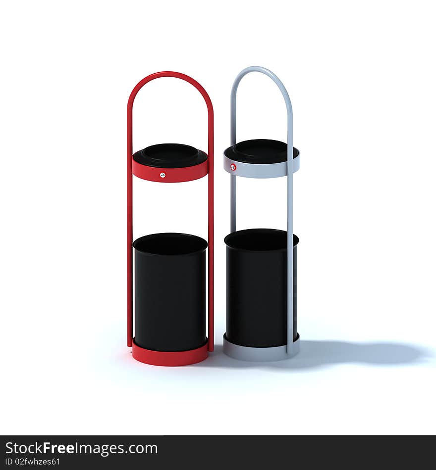 Two garbage can