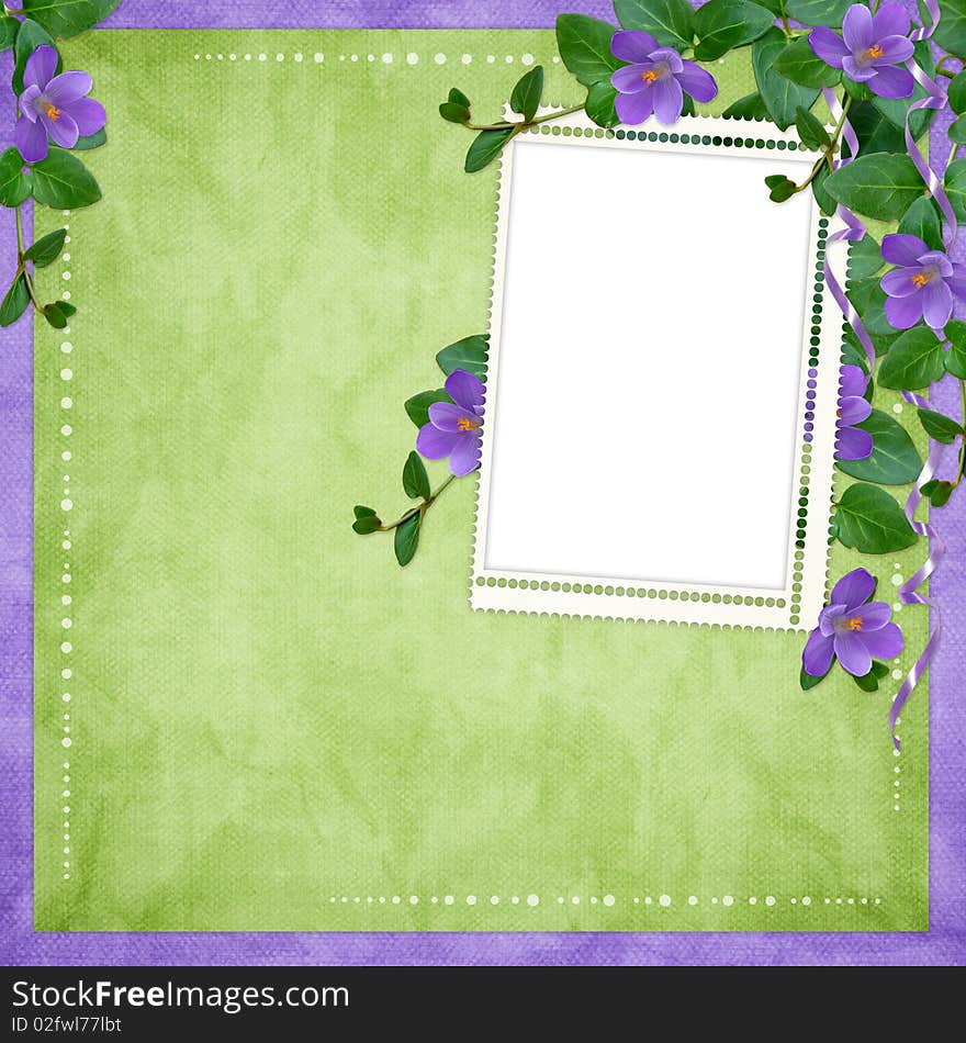 Card for the holiday  with flowers on the abstract background