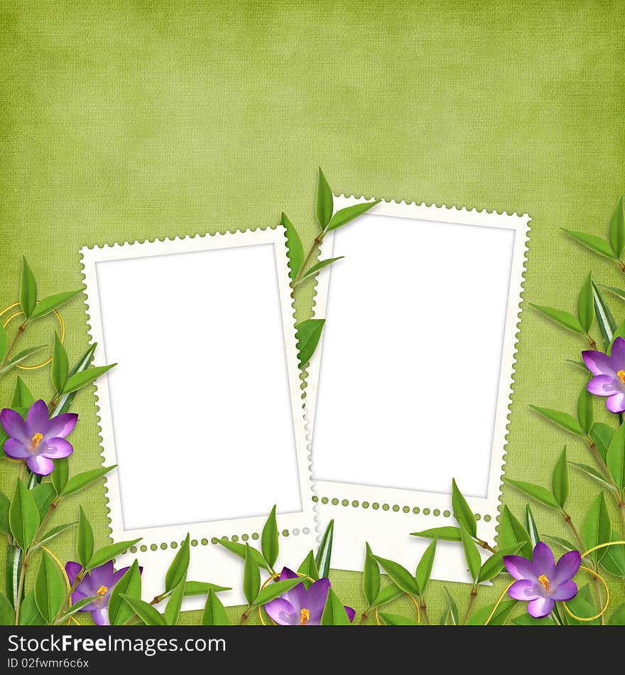 Card for the holiday  with flowers on the abstract background