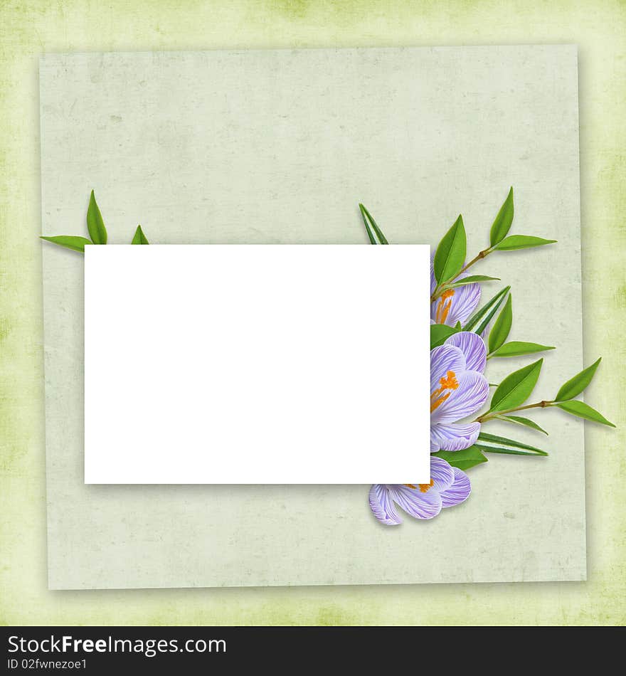 Card For The Holiday  With Flowers