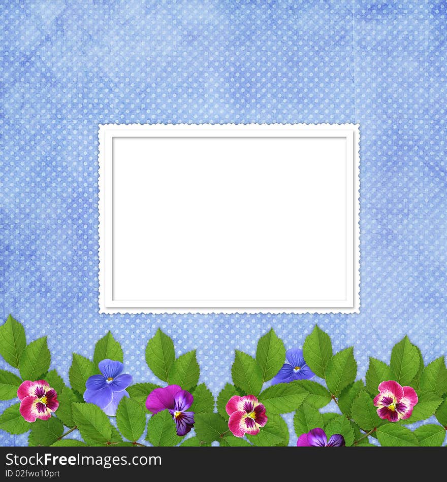 Card for the holiday  with flowers on the abstract background