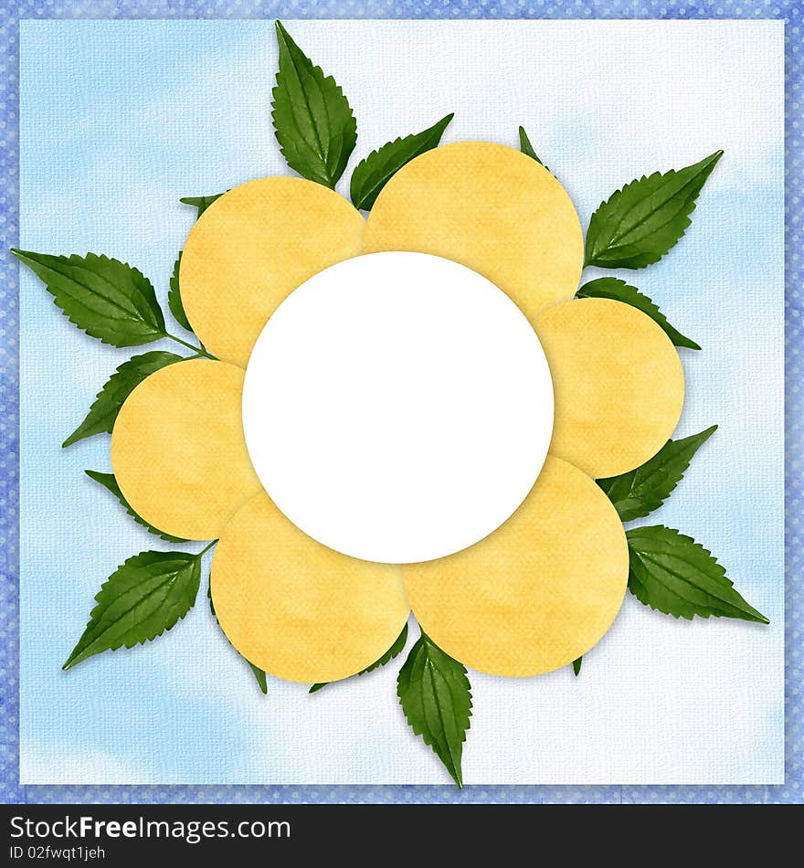 Card for the holiday  with flowers on the abstract background