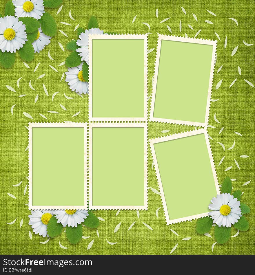 Card for the holiday  with flowers on the abstract background