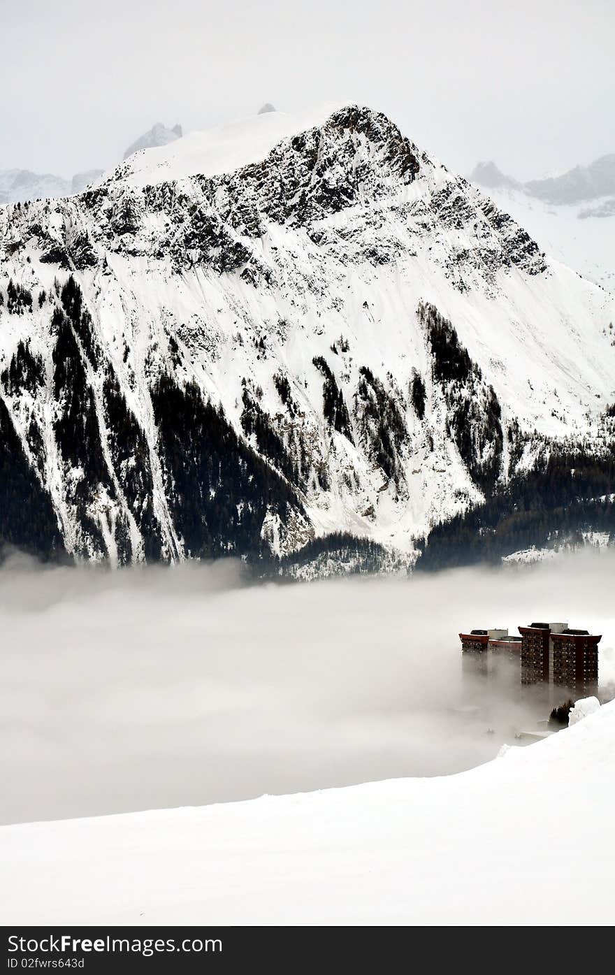 Towers in fog