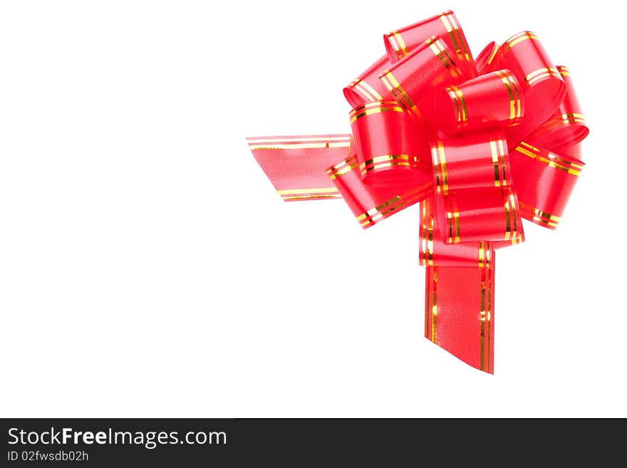 Red bow isolated on white background