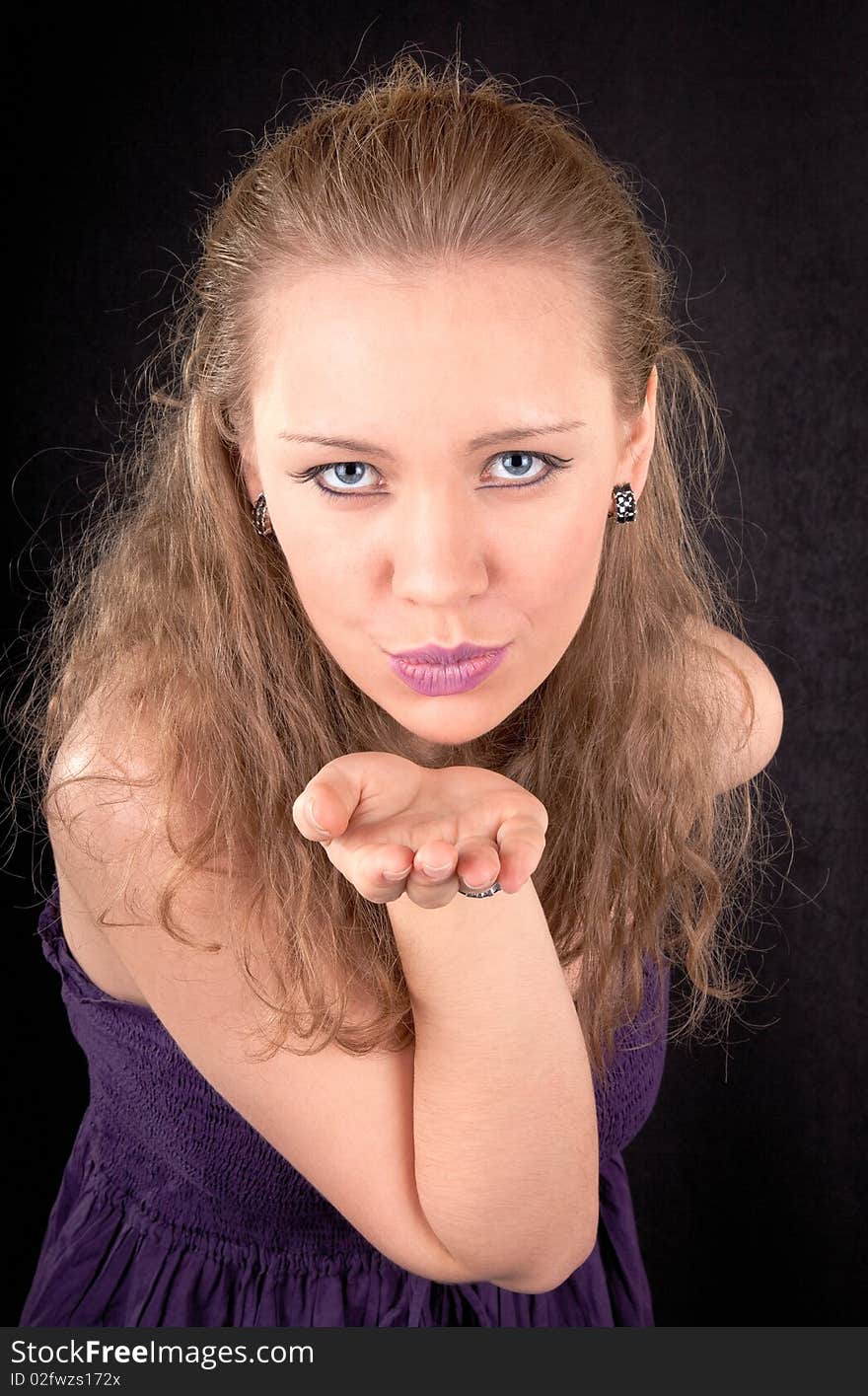 Portrait of a young playful girl on a party. Portrait of a young playful girl on a party