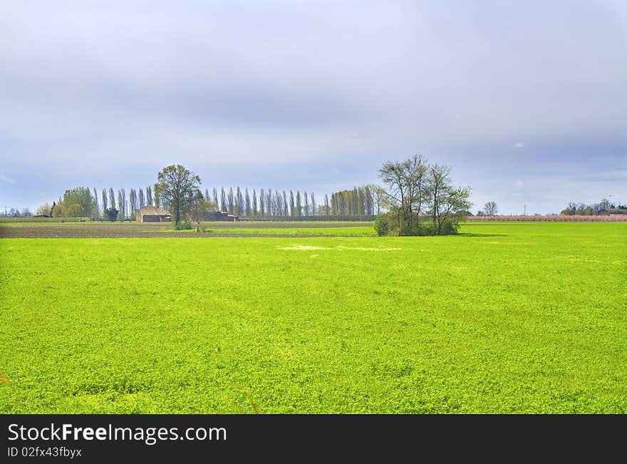 Campaign with meadows and cultivated fields