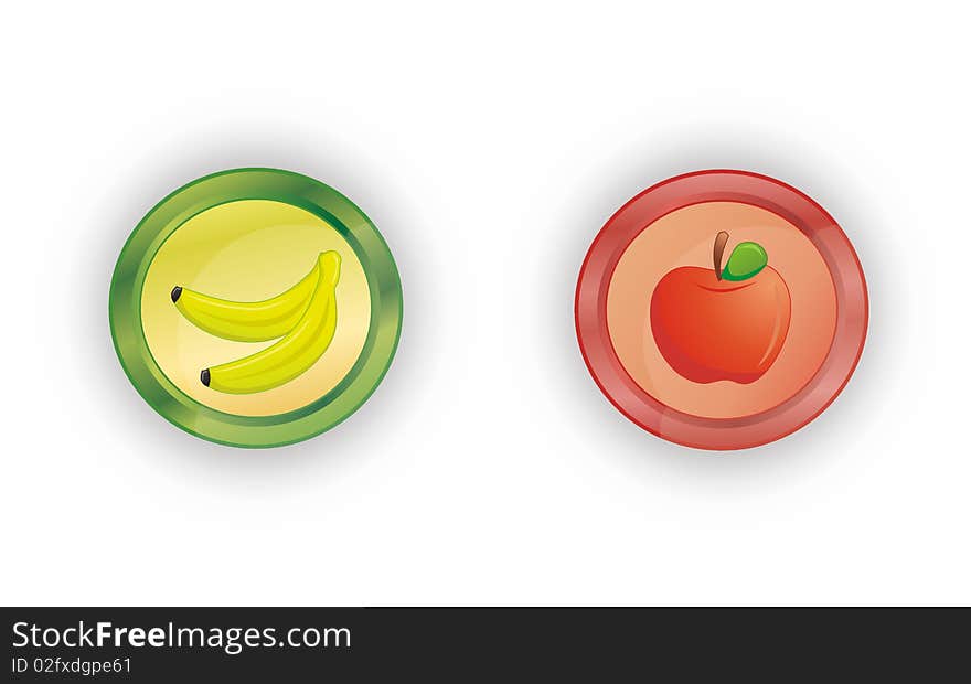 Icon banana means yes, but the apple icon means no. Icon banana means yes, but the apple icon means no.