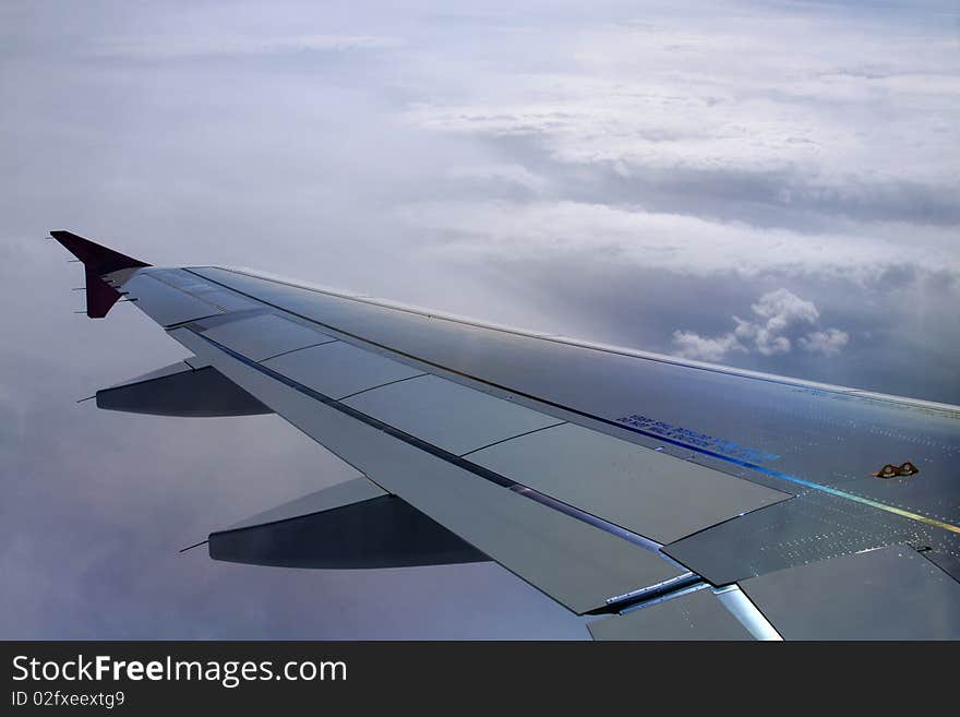 Overcast, view on clouds from airplane