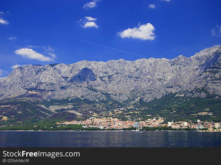 picturesque scene of town makarska, croatia