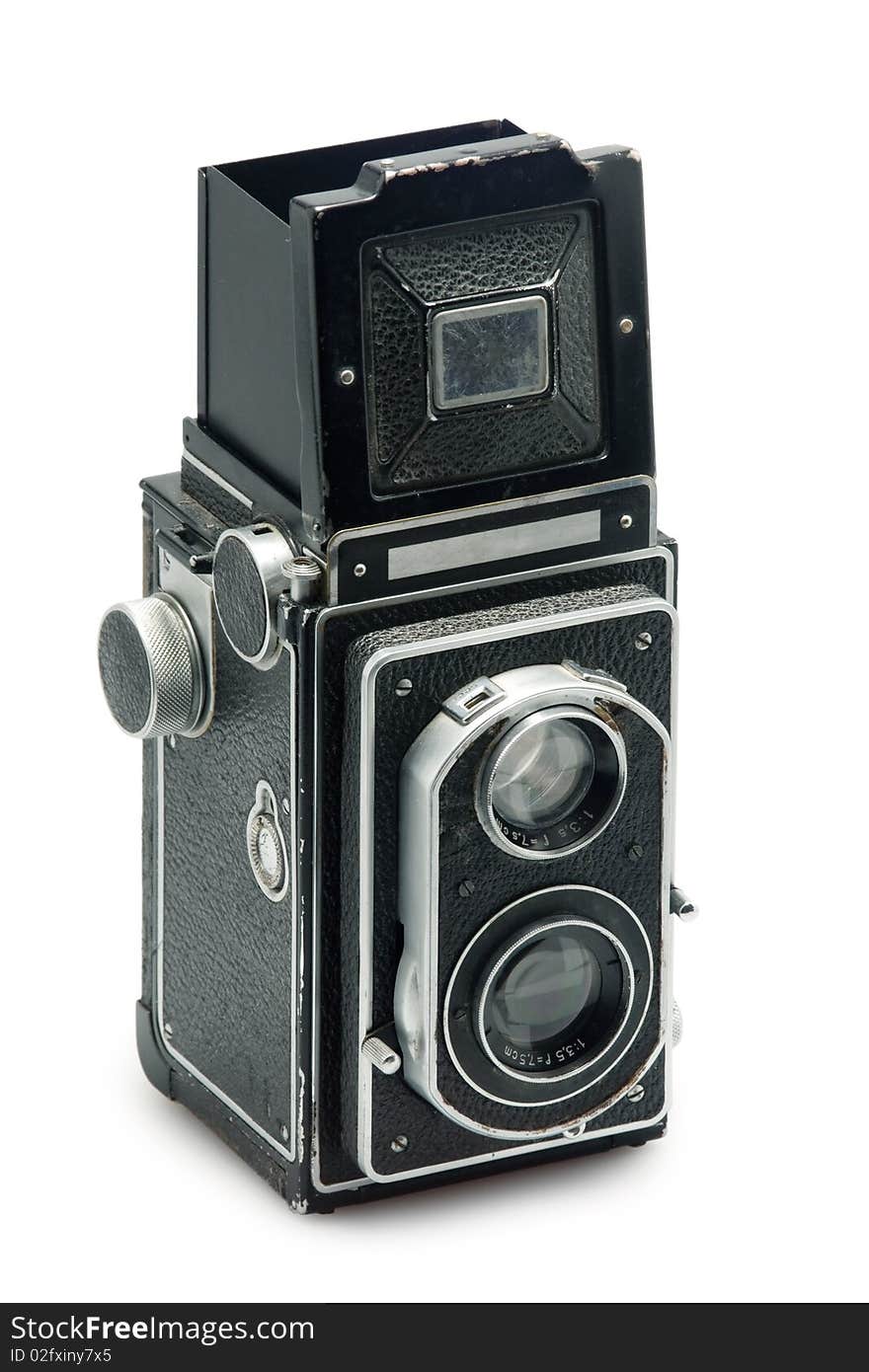 Tlr photo camera on white background