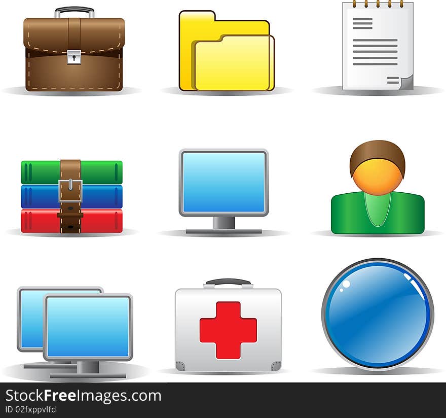 Nice bright icons for computer and internet. Nice bright icons for computer and internet