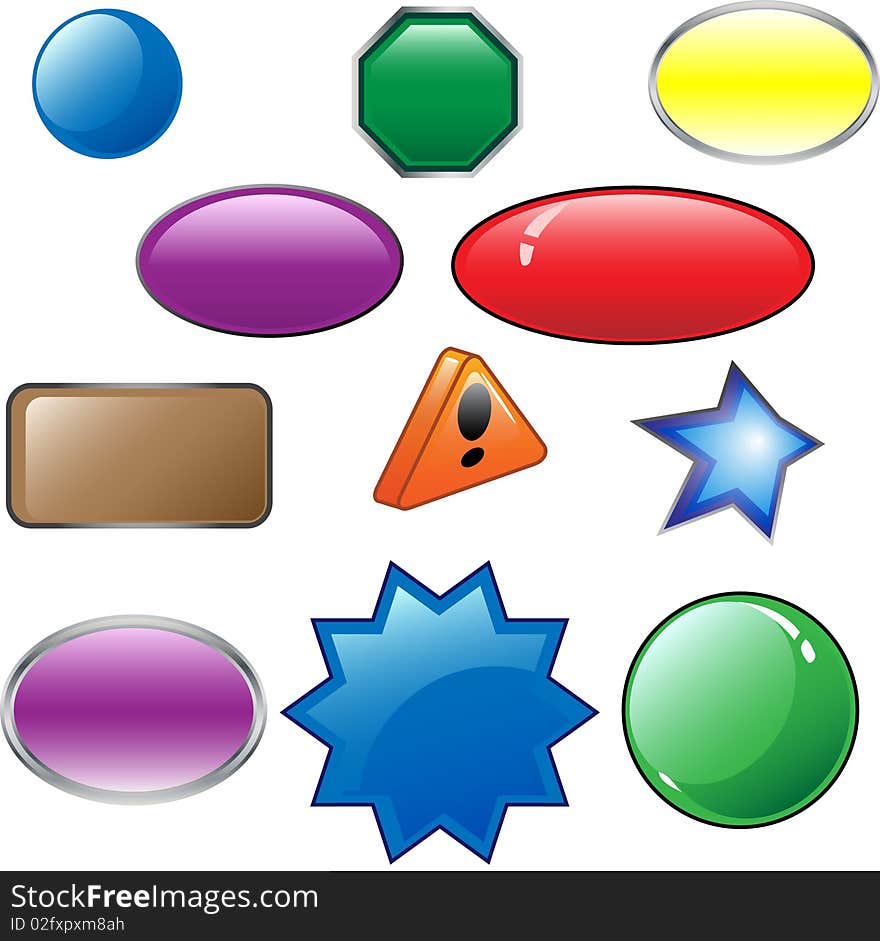 Other examples of empty buttons of different colors. Other examples of empty buttons of different colors