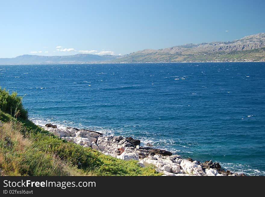 Picturesque view on Bracki channel, Croatia