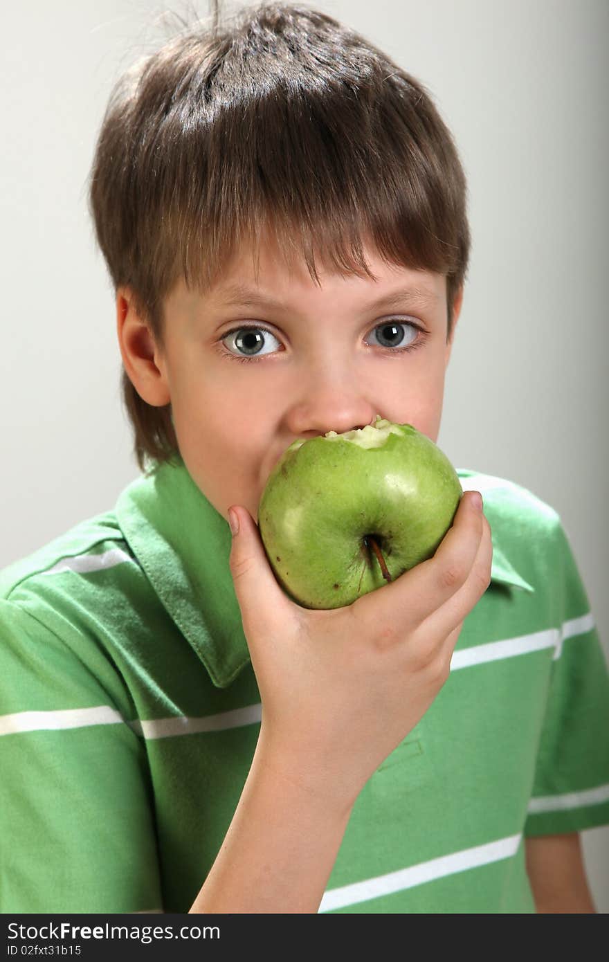 Boy with apple