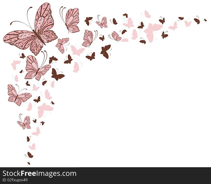 Grunge background with tropical butterflies. Grunge background with tropical butterflies