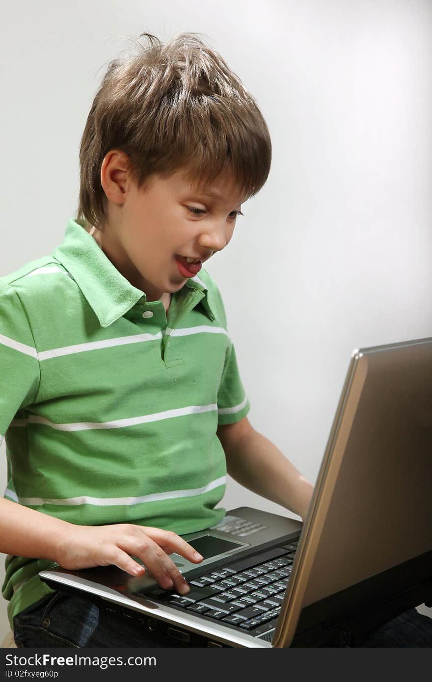 Young boy with notebook