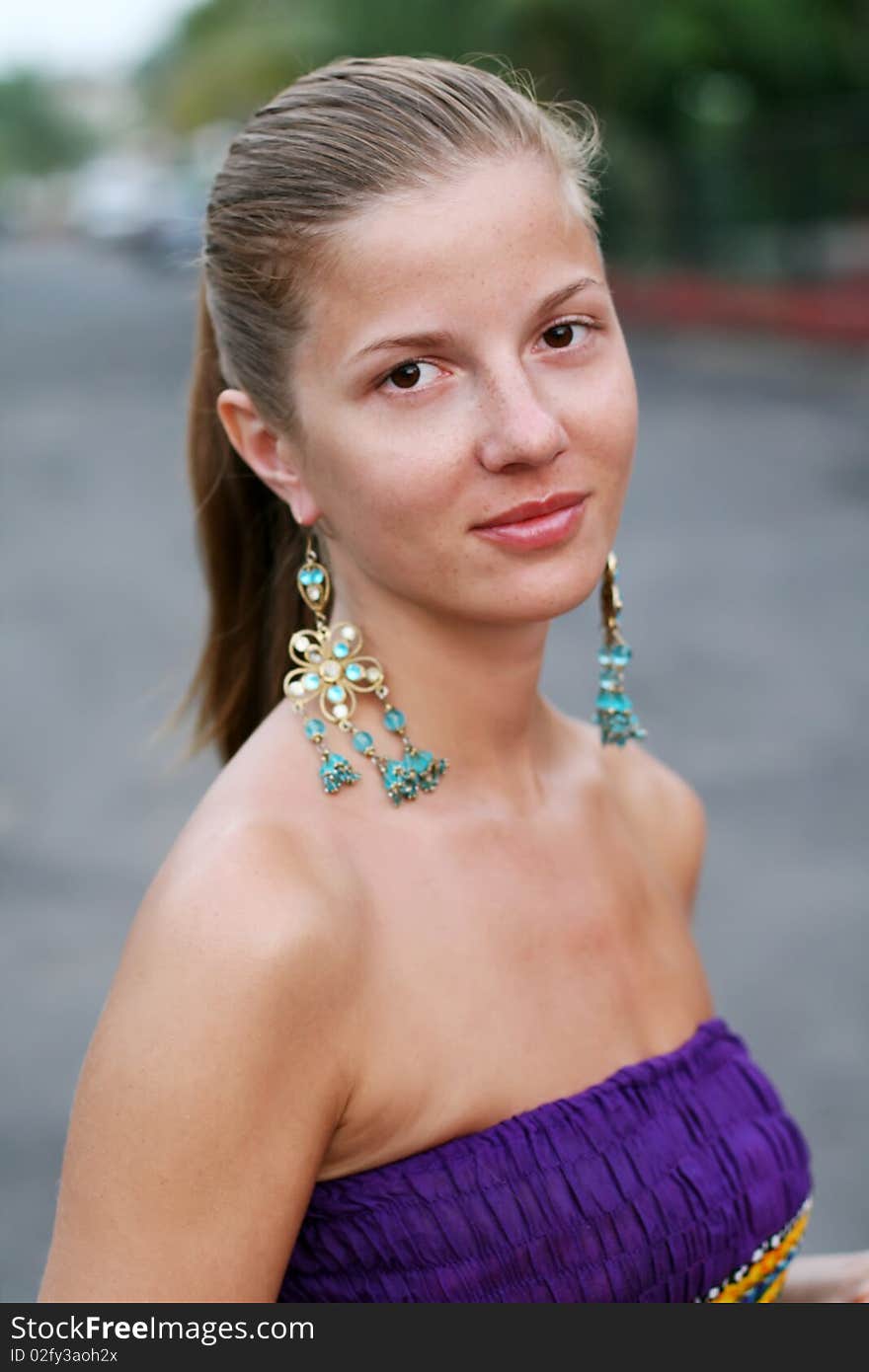 Woman with earrings