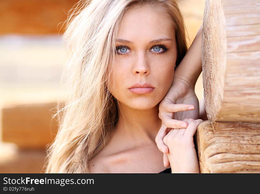 Closeup portrait of a beautiful young woman