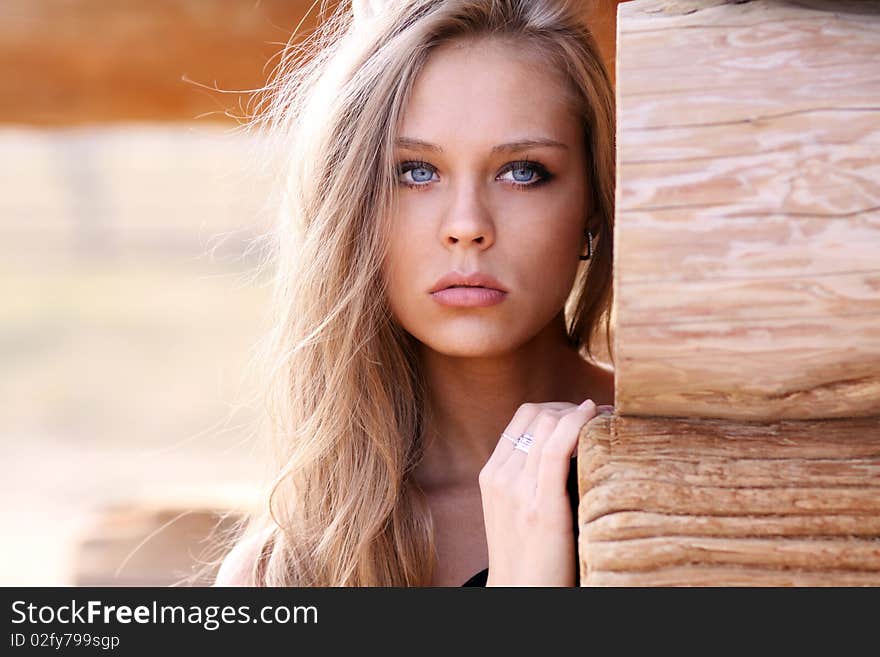 Closeup portrait of a beautiful young woman