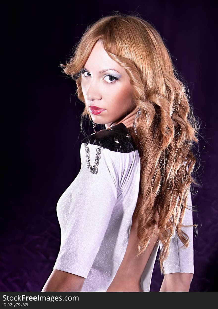 Portrait of elegant woman, studio shot