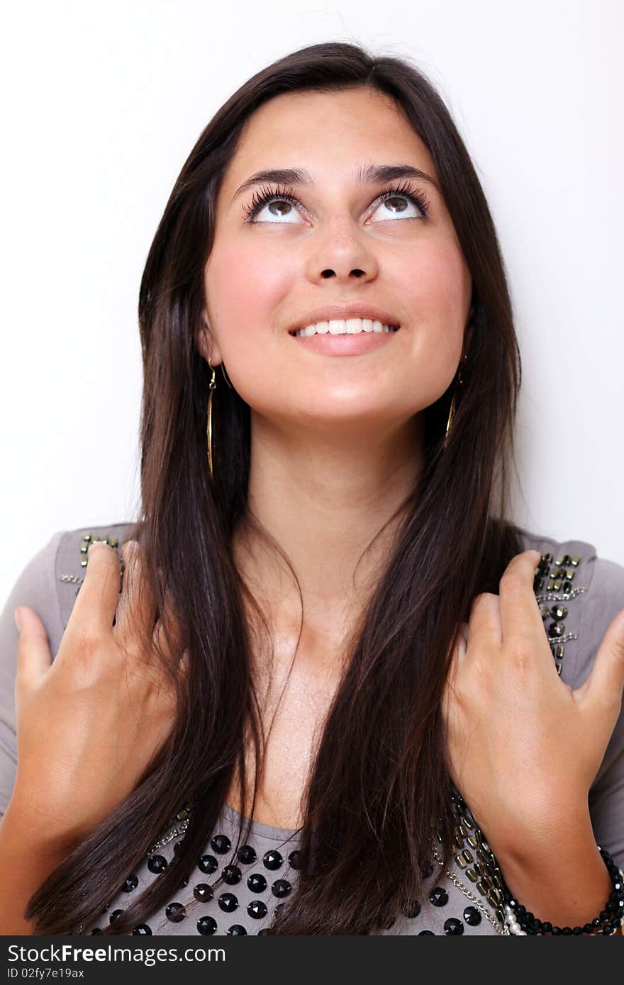 Portrait of young happy smiling woman,. Portrait of young happy smiling woman,