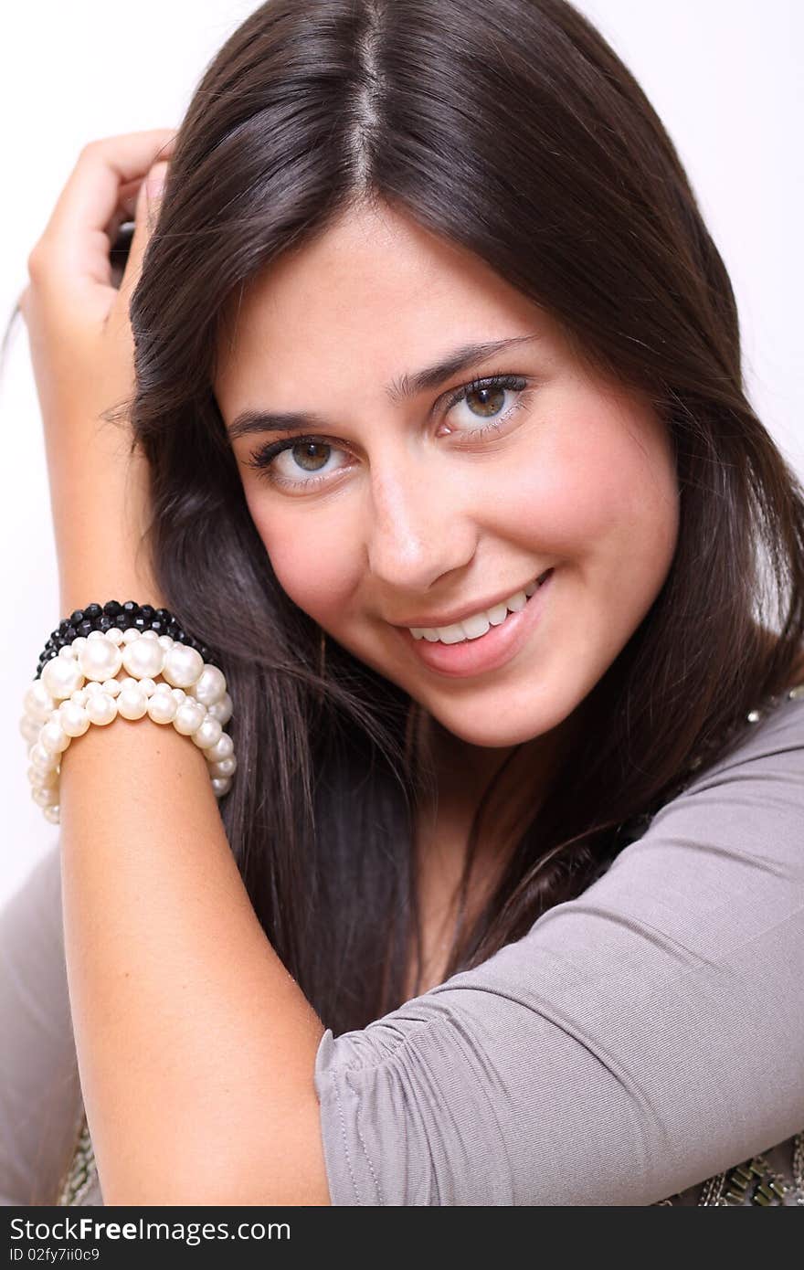 Portrait of young happy smiling woman,. Portrait of young happy smiling woman,