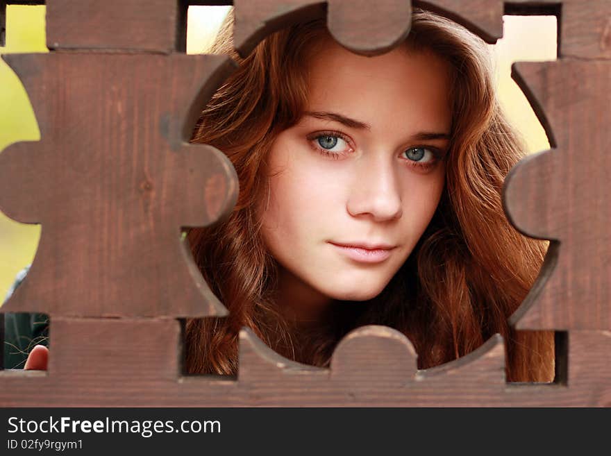 Closeup portrait of a beautiful young woman